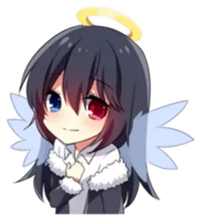 😇 1d8e379c 动漫, 天使, 女孩, 可爱, Q版, 卡哇伊 whatsapp sticker