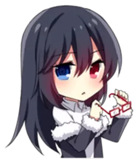 👓 28bdfe4e 动漫, 漫画, 可爱, Q版, 女孩, 眼镜 whatsapp sticker