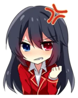 😠 97d66272 动漫, 生气, 沮丧, 女孩, 卡通, 烦躁 whatsapp sticker