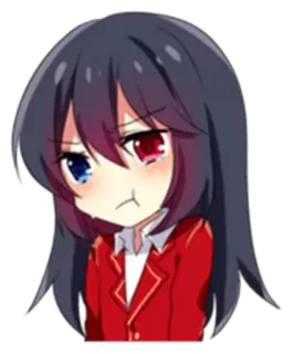 😕 e732cdc2 动漫, 女孩, 哭泣, 悲伤, 情绪化, Q版 whatsapp sticker