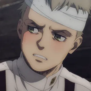 😳 365b9ece Attack on Titan 动漫, 角色, 受伤, 坚定 telegram sticker