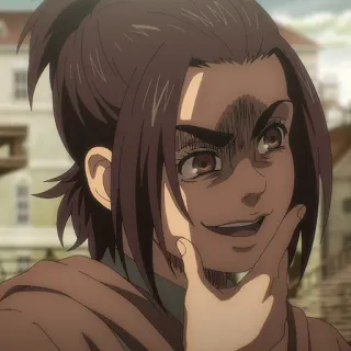 🤔 653c06a6 Gabi Braun Attack on Titan 加比·布朗, 进击的巨人, 动漫, 角色, 得意, 表情 telegram sticker