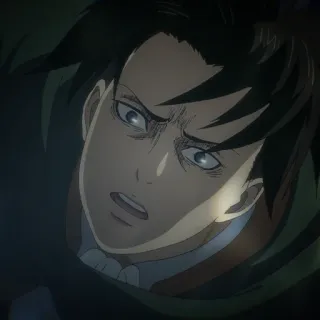 😧 956c310d Levi Ackerman Attack on Titan 动漫, 进击的巨人, 利威尔, 利威尔·阿克曼, 严肃, 角色, 漫画 telegram sticker