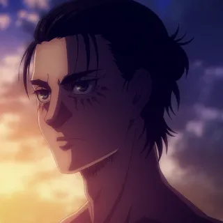 😠 b75614ca Eren Yeager Attack on Titan 艾伦·耶格尔, 进击的巨人, 动漫, 漫画, 角色 telegram sticker