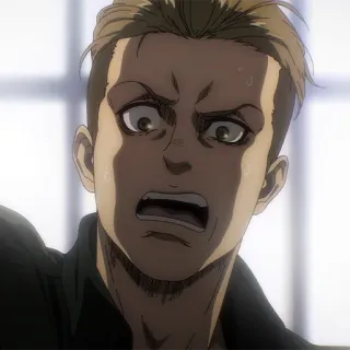 😰 bebf7b6c Falco Grice Attack on Titan 动漫, 法尔科·格莱斯, 进击的巨人, 震惊, 害怕, 恐惧, 角色, 漫画 telegram sticker