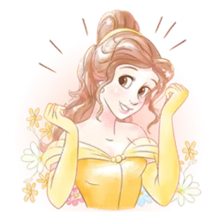 🤗 3cf8cab4 Belle Beauty and the Beast 벨, 디즈니, 공주, 미녀와 야수, 만화, 귀여운 telegram sticker