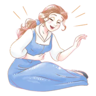 🤣 4f8e3000 Belle Beauty and the Beast 벨, 디즈니, 공주, 웃음, 만화, 일러스트, 애니메이션 telegram sticker