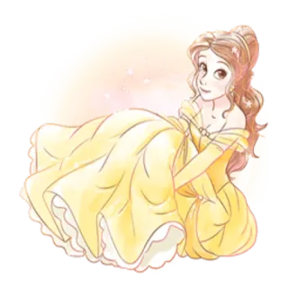 😌 7652a09a Belle Beauty and the Beast 벨, 디즈니, 공주, 미녀와 야수, 만화, 귀여운 telegram sticker