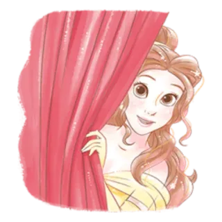 👀 9596a270 Belle Beauty and the Beast 벨, 디즈니, 공주, 만화, 미녀와 야수, 애니메이션 telegram sticker