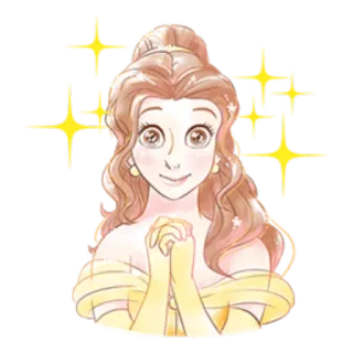 ✨ 9a341fea Belle Beauty and the Beast 벨, 디즈니 공주, 미녀와 야수, 만화, 캐릭터, 공주, 반짝이 telegram sticker