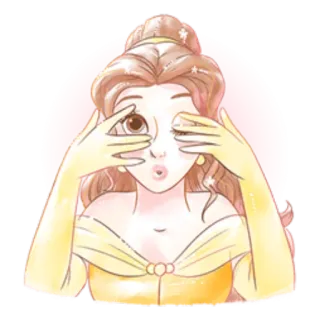 🙈 f5e2de61 Belle Beauty and the Beast 디즈니, 공주, 벨, 미녀와 야수, 만화, 애니메이션, 팬아트 telegram sticker