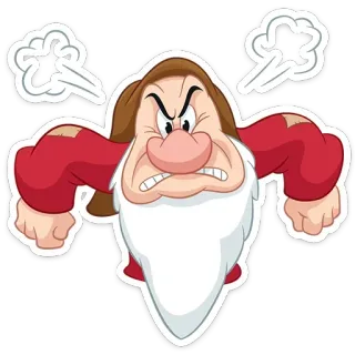 😡 152f5f78 Grumpy grincheux, en colère, sept nains, dessin animé, disney, autocollant telegram sticker