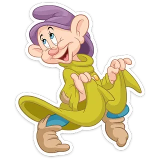 ☺️ a5078c67 Dopey Snow White and the Seven Dwarfs dessin animé, Disney, Simplet, Sept nains, autocollant telegram sticker