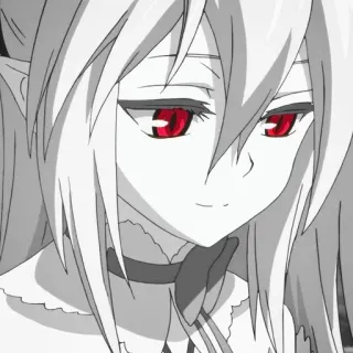 🕸️ 831c3dcc อนิเมะ, การ์ตูน, ผมขาว, ตาสีแดง, ผู้หญิง, ตัวละคร telegram sticker