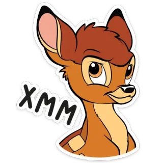 🤔 9a019afe Bambi XMM กวาง, การ์ตูน, สัตว์ telegram sticker