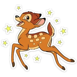 ⭐️ f0ba94e0 Bambi กวาง, ดิสนีย์, สัตว์, น่ารัก, การ์ตูน telegram sticker