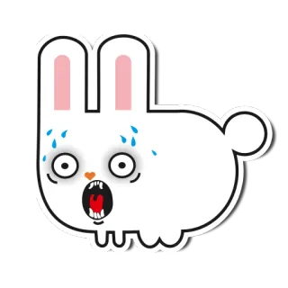 😱 1ebf2563 卡通, 兔子, 兔子, 害怕, 疯狂, 震惊 telegram sticker