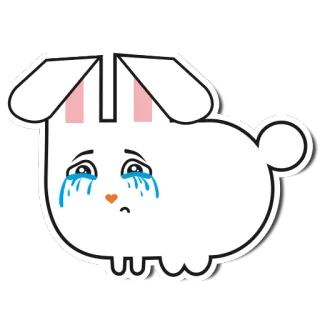 😭 4ec1f13e 哭泣, 悲伤, 兔子, 动物, 卡通, 可爱, 眼泪 telegram sticker