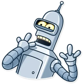 😨 4eae5a70 Bender Futurama 机器人, 卡通, 飞出个未来, 本德, 动画, 角色 telegram sticker