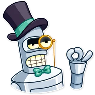 👌 d9547943 Bender Futurama 卡通, 机器人, 角色, 搞笑, 贴纸 telegram sticker