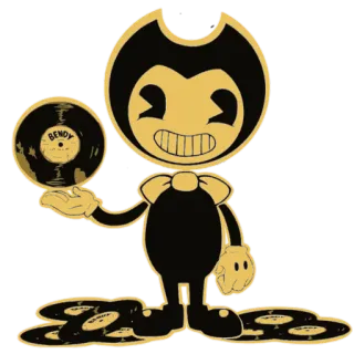📀 5c09af7f Bendy BENDY Kreskówka, Postać, Gra, Horror, Vinyl telegram sticker