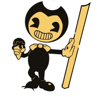 🍦 e58b2f0d Bendy Bendy and the Ink Machine kreskówka, demon, lody, animacja, potwór telegram sticker