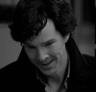 😭 7405e33a Sherlock Holmes Sherlock Sherlock, Benedict Cumberbatch, potret, tersenyum, aktor, British telegram sticker