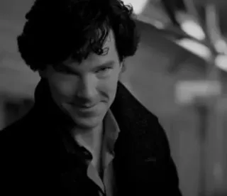 😂 f8517754 Sherlock Holmes Sherlock Sherlock, Benedict Cumberbatch, detektif, BBC, hitam putih, acara TV telegram sticker