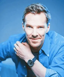 😊 2ff624fe potret, pria, aktor, selebriti, latar belakang biru telegram sticker