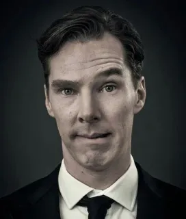 🤨 e33890fb aktor, potret, selebriti, pria, Benedict Cumberbatch telegram sticker