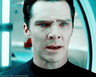 😢 e5e50779 Khan Star Trek Benedict Cumberbatch, Khan Noonien Singh, Star Trek, penjahat, sci-fi, film, luar angkasa telegram sticker