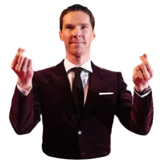 ❤️ 8d7e9c2c Benedict Cumberbatch, Actor, Retrato, Formal, Traje, Corazones con los dedos telegram sticker