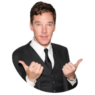 👍 a43b87aa Benedict Cumberbatch actor, celebridad, hombre, pulgar arriba, ropa formal telegram sticker