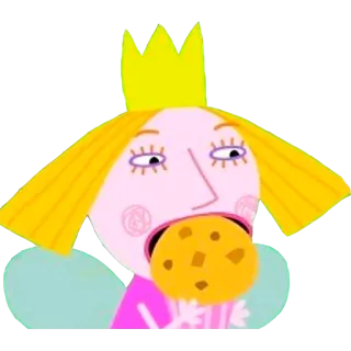 🧁 974c091c 卡通, 饼干, 皇冠, 仙女, 金发, 角色 telegram sticker