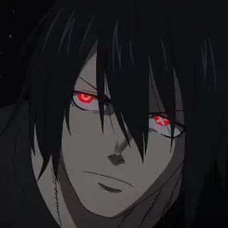 🎨 eee8b485 anime, postać, czerwone oczy, ciemne włosy telegram sticker