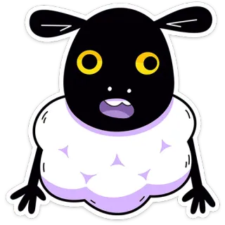 😧 2f5f7273 การ์ตูน, แกะ, สัตว์, น่ารัก, สติกเกอร์ telegram sticker