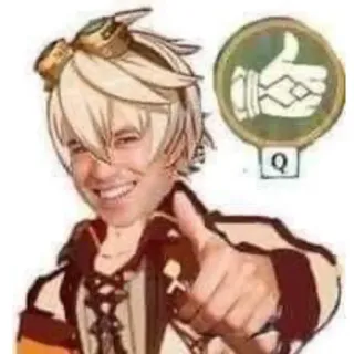 😁 12c1e14c Bennett Genshin Impact Q Pulgar arriba, Videojuego, Bennett, Genshin Impact whatsapp sticker