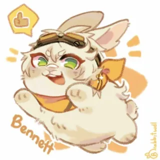 🐰 2fabdc4e Bennett Bennett, conejo, lindo, conejito, animal whatsapp sticker
