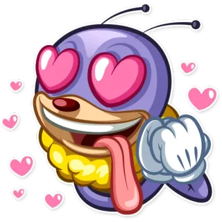 😍 4f2a45ee cartoon, liefde, harten, affectie, personage, uitdrukking telegram sticker