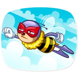 💪 8f57f880 bij, superheld, cartoon, vliegend, personage, sticker telegram sticker