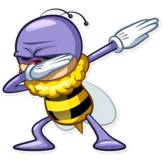 💃 b77634f0 Bij, Cartoon, Dab, Insect, Leuk, Grappig, Dier telegram sticker