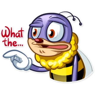 😳 ca3d6d80 What the... bij, cartoon, uitdrukking, vraag, strip, humor, wat telegram sticker