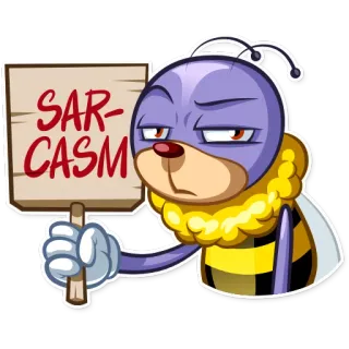 🙄 d1509dfe SARCASM bij, cartoon, sarcasme, humor, grappig, uitdrukking, houding telegram sticker