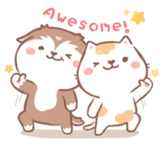 👍 9a600bcc Awesome! Katze, Hund, Tier, Cartoon, süß, toll, Sterne whatsapp sticker