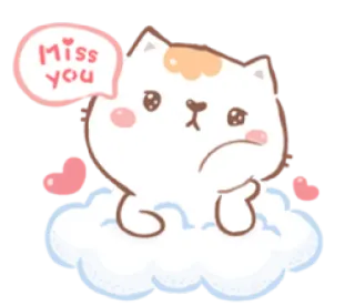 🥺 b6b20751 Miss you Katze, Wolke, Ich vermisse dich, süß, Aufkleber, traurig whatsapp sticker