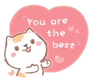 😍 f1119301 You are the best Katze, Herz, süß, Stinkefinger, beleidigend, du bist der/die Beste, Kätzchen whatsapp sticker