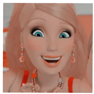 🌺 c6a62c6e Barbie Barbie, lalka, kreskówka, blond włosy, postać animowana, animacja telegram sticker