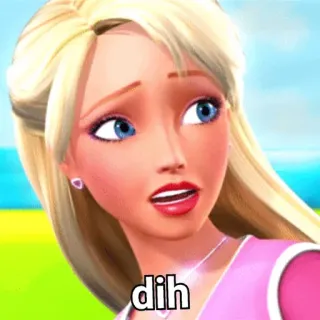 🤮 778d08f1 Barbie dih Cartoon, Geanimeerd, Pop, Meme, Grappig telegram sticker