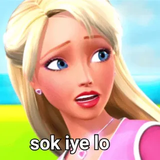 🤮 f7c92c65 Barbie sok iye lo Barbie, cartoon, animatie, vrouwelijk, blond telegram sticker