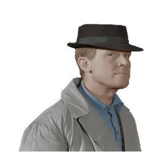 🤠 67ab95dd pria, fedora, mantel, potret, mata-mata, retro telegram sticker